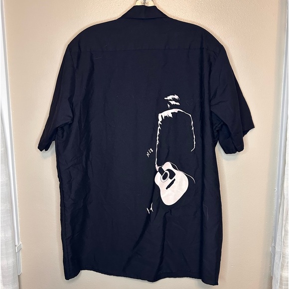 Church of Cash Men’s Button Down Short Sleeve Shirt Size Large Black - Picture 4 of 5